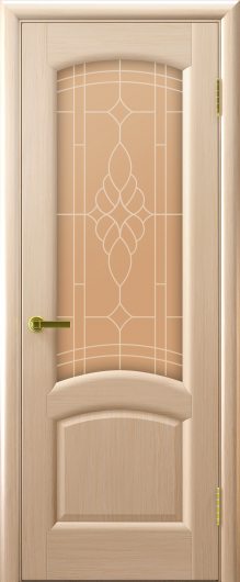 Межкомнатная шпонированная дверь Luxor Legend Лаура Беленый дуб остекленная — фото 1